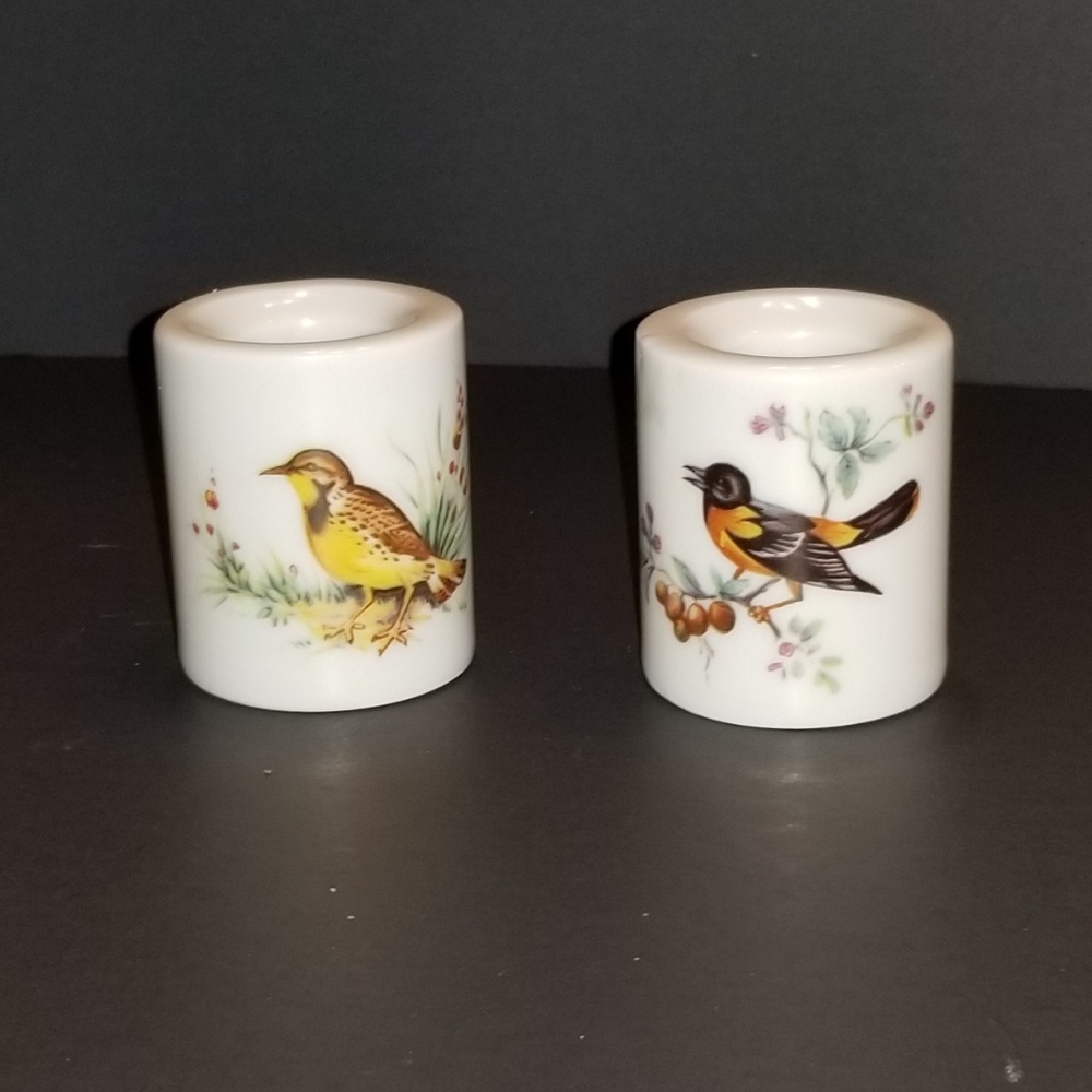 Vintage West German Bird Candle Holders